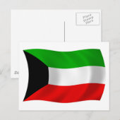 Carte postale du drapeau du Koweït (Devant / Derrière)