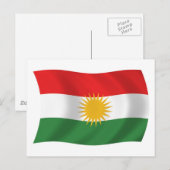Carte postale du drapeau du Kurdistan (Devant / Derrière)