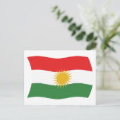Carte postale du drapeau du Kurdistan (Debout devant)