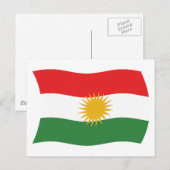 Carte postale du drapeau du Kurdistan (Devant / Derrière)