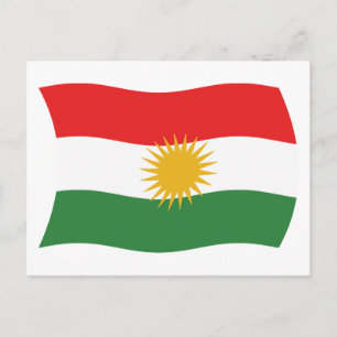 Carte postale du drapeau du Kurdistan