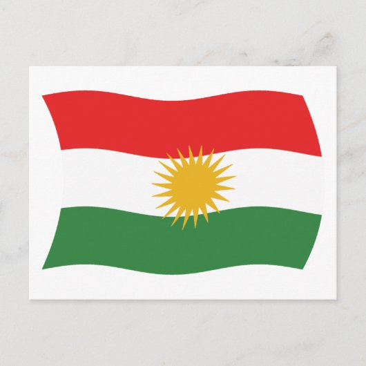 Carte postale du drapeau du Kurdistan (Devant)