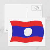 Carte postale du drapeau du Laos (Devant / Derrière)