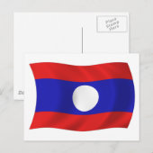 Carte postale du drapeau du Laos (Devant / Derrière)
