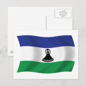 Carte postale du drapeau du Lesotho (Devant / Derrière)