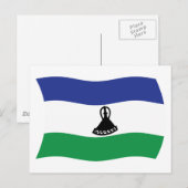 Carte postale du drapeau du Lesotho (Devant / Derrière)