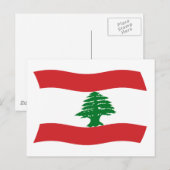 Carte postale du drapeau du Liban (Devant / Derrière)