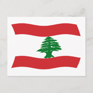 Carte postale du drapeau du Liban