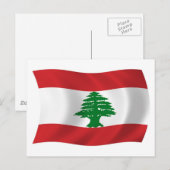 Carte postale du drapeau du Liban (Devant / Derrière)