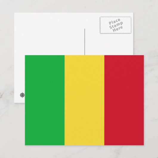 Carte postale du drapeau du Mali (Devant / Derrière)