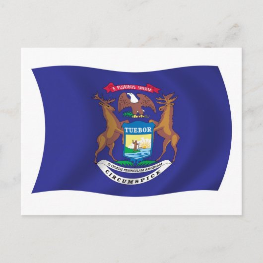 Carte postale du drapeau du Michigan (Devant)
