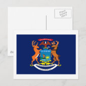 Carte postale du drapeau du Michigan (Devant / Derrière)