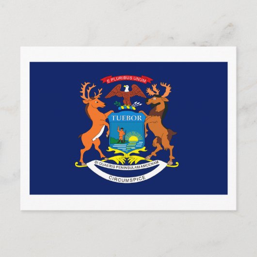 Carte postale du drapeau du Michigan (Devant)