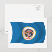 Carte postale du drapeau du Minnesota (Devant / Derrière)