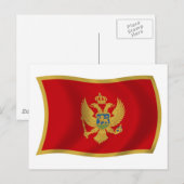 Carte postale du drapeau du Monténégro (Devant / Derrière)