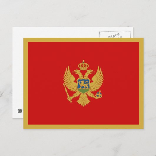 Carte postale du drapeau du Monténégro (Devant / Derrière)