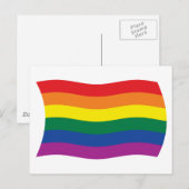 Carte postale du drapeau du mouvement de la fierté (Devant / Derrière)