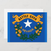Carte postale du drapeau du Nevada (Devant / Derrière)