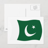 Carte postale du drapeau du Pakistan (Devant / Derrière)
