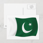 Carte postale du drapeau du Pakistan (Devant / Derrière)