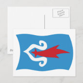 Carte postale du drapeau du peuple Aïnou (Devant / Derrière)