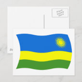 Carte postale du drapeau du Rwanda (Devant / Derrière)