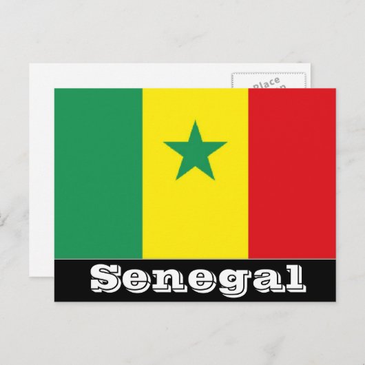 Carte postale du drapeau du Sénégal (Devant / Derrière)