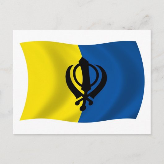 Carte postale du drapeau du sikhisme (Devant)