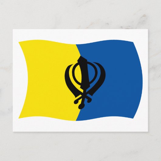 Carte postale du drapeau du sikhisme (Devant)