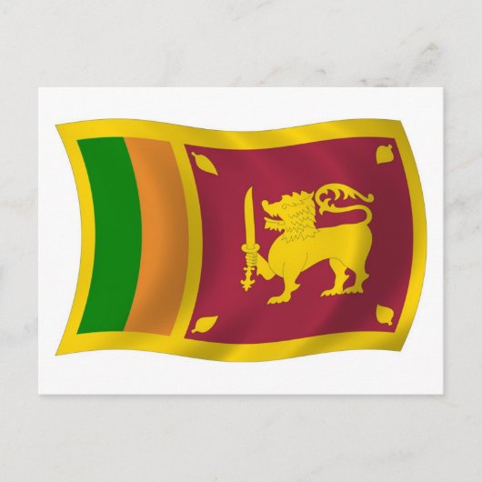 Carte postale du drapeau du Sri Lanka (Devant)
