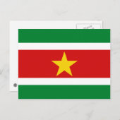 Carte postale du drapeau du Suriname (Devant / Derrière)