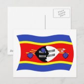Carte postale du drapeau du Swaziland (Devant / Derrière)