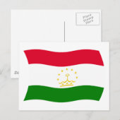 Carte postale du drapeau du Tadjikistan (Devant / Derrière)