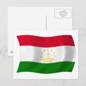 Carte postale du drapeau du Tadjikistan (Devant / Derrière)