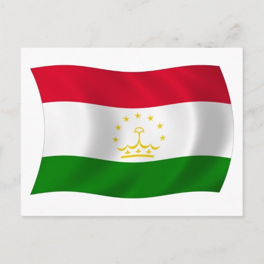 Carte postale du drapeau du Tadjikistan (Devant)