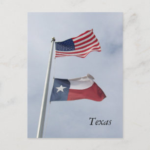 Carte postale du drapeau du Texas et des États-Uni