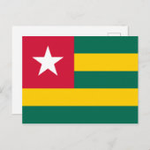 Carte postale du drapeau du Togo (Devant / Derrière)
