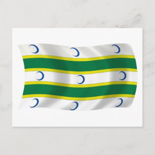 Carte postale du drapeau du Turkménistan