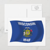 Carte postale du drapeau du Wisconsin (Devant / Derrière)