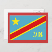 Carte postale du drapeau du Zaïre (Devant / Derrière)