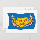 Carte postale du drapeau Fort Peck Assiniboine (Devant / Derrière)