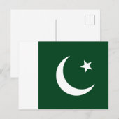 Carte postale du drapeau pakistanais (Devant / Derrière)