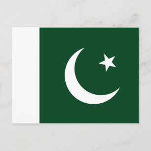 Carte postale du drapeau pakistanais