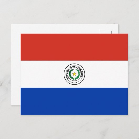 Carte postale du drapeau paraguayen (Devant / Derrière)
