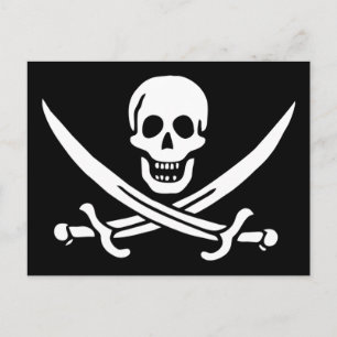 Carte postale du drapeau pirate Jolly Roger