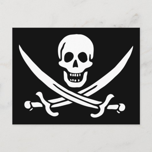 Carte postale du drapeau pirate Jolly Roger (Devant)
