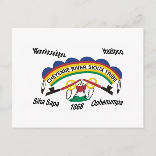 Carte postale du drapeau sioux de Cheyenne River (Devant)