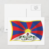 Carte postale du drapeau tibétain (Devant / Derrière)