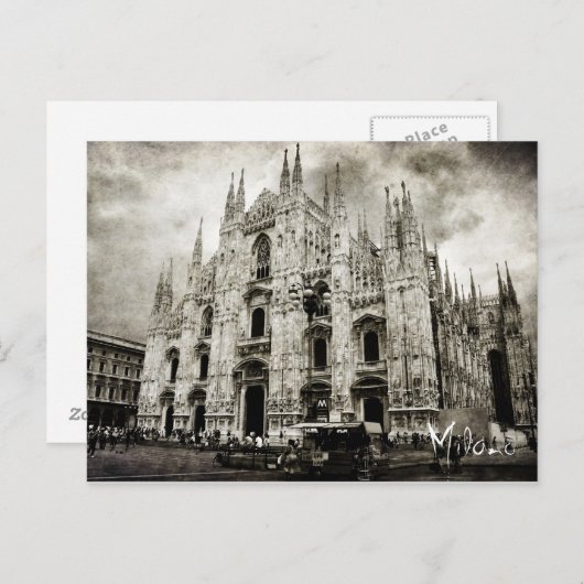 Carte postale du Duomo de Milan (Devant / Derrière)