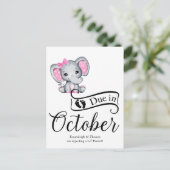 Carte Postale Dû en Octobre Petite arachide bébé fille Eléphant (Debout devant)